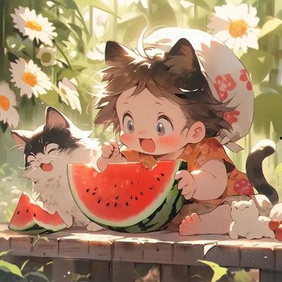 吃瓜头像动漫版男女,动漫版男女的趣味对决